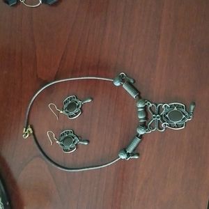 Earrings and necklace